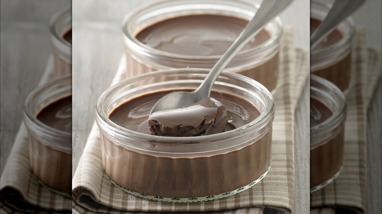 dishes of velvety chocolate cream dessert