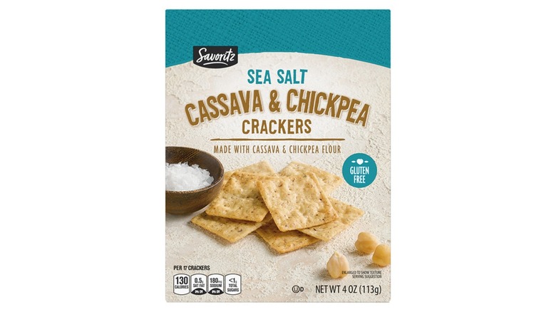 box of Savoritz chickpea crackers