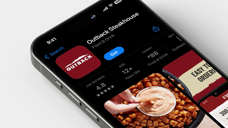 Outback Steakhouse app on phone