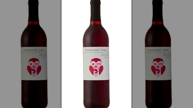 bottle of Aldi Winking Owl wine