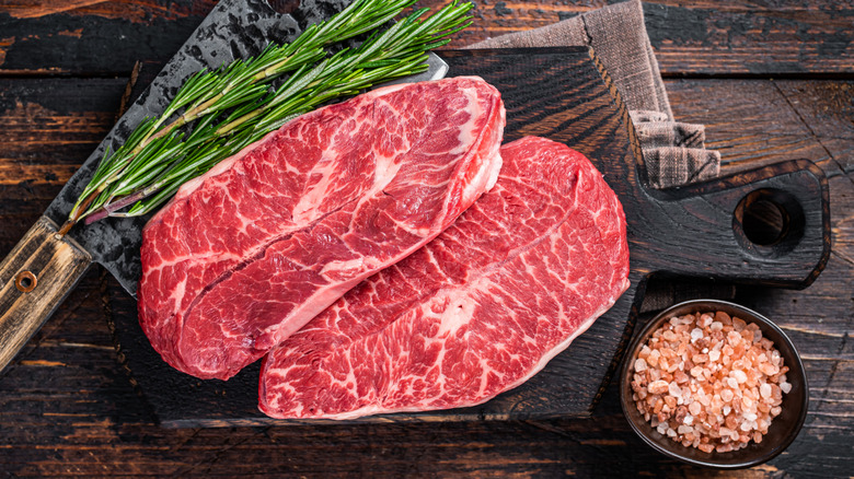 uncooked flat iron steak