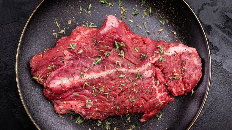 uncooked hanger steak