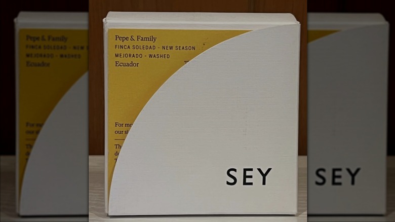 Box of Sey Coffee beans