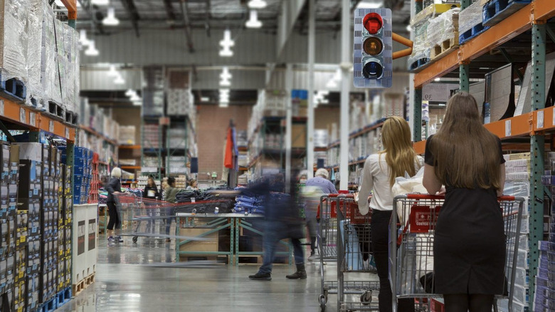 shoppers inside Costco warehouse