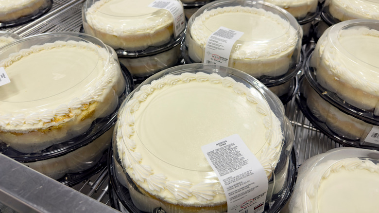 Cheesecakes in the case at Costco