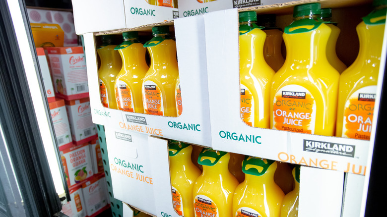 Kirkland Signature Orange juice in boxes at Costco