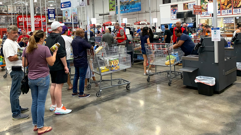 customers in line, Costco, Davie, Florida