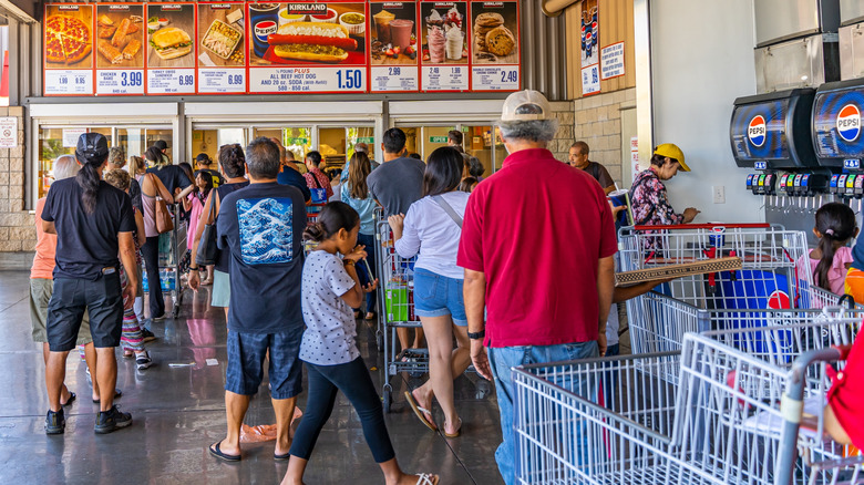crowd at Iwilei, Hawaii Costco food court