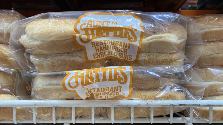 Bags of Aunt Hattie's hamburger buns