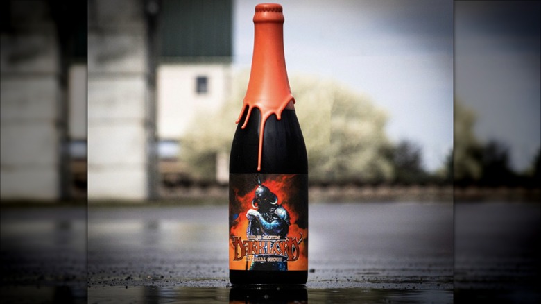 bottle of Dark Lord beer