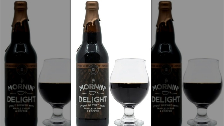 bottle and glass of Mornin' Delight beer