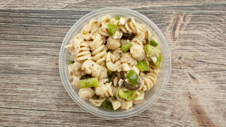 Pasta salad in to-go container