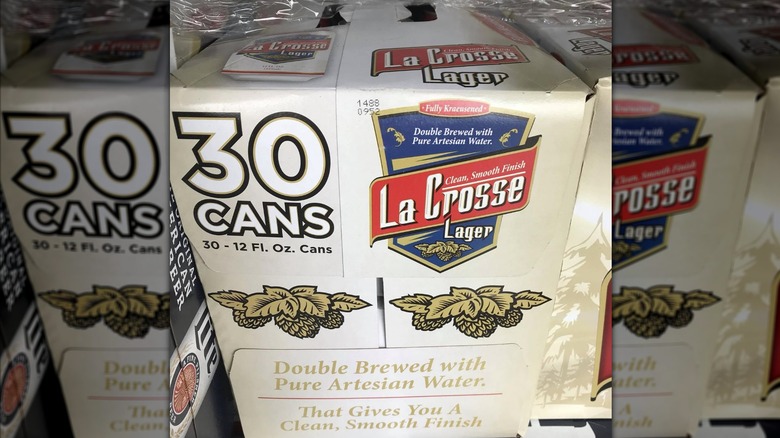 A 30-pack of La Crosse Lager