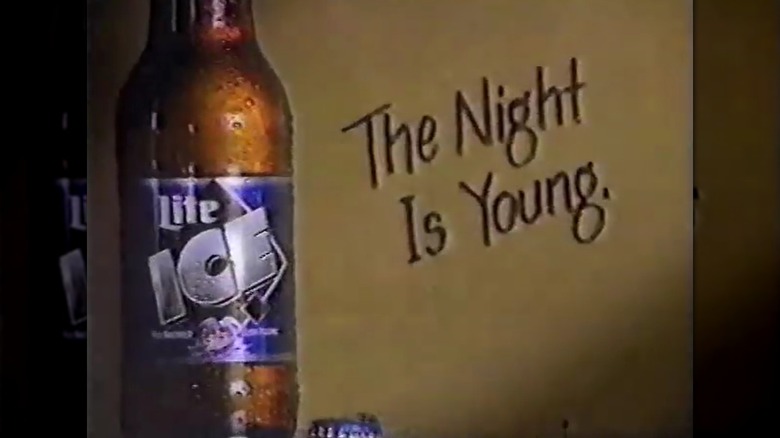 Bottle of Miller Lite Ice in vintage advert