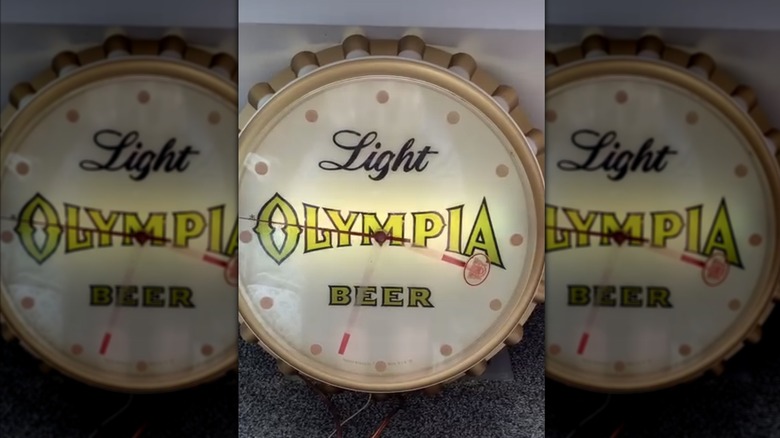 Olympia Light beer vintage clock