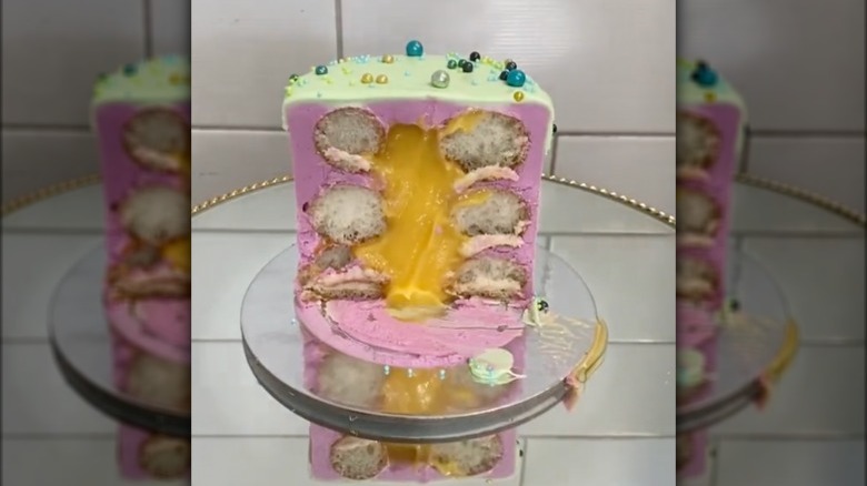 cut open doughnut cake