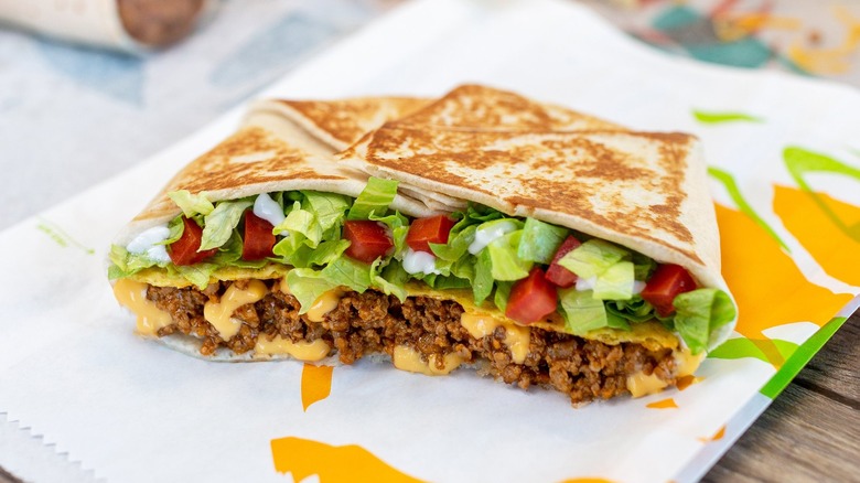 cross-section of Crunchwrap Supreme