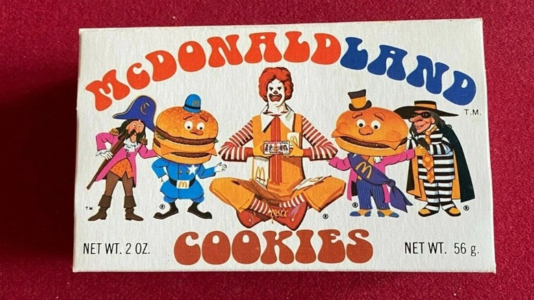 Close up of box of McDonaldLand Cookies from 1970s