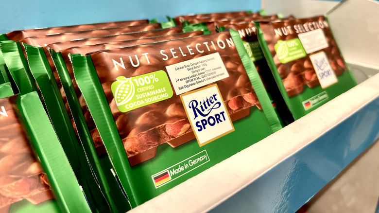 Ritter Sport bars on shelf