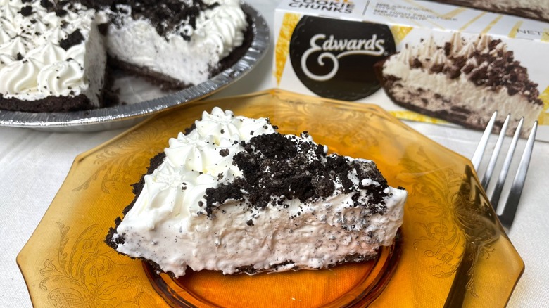 A slice of Edward's Frozen Cookies and Crème Pie