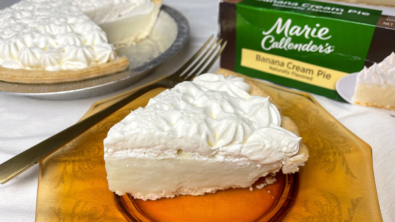 A slice of Marie Callender's frozen Banana Cream Pie