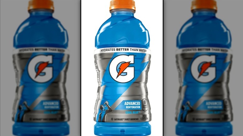 Bottle of Cool Blue Gatorade Thirst Quencher