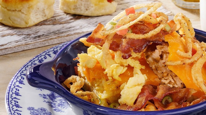 Cracker Barrel's breakfast loaded hash brown casserole