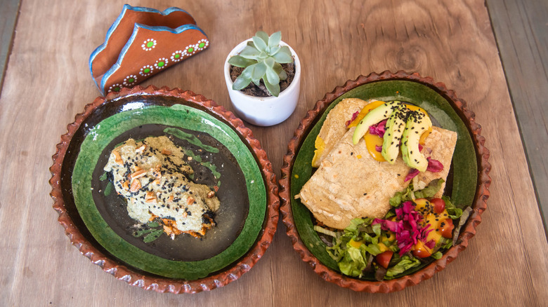 vegan dishes at Mexican restaurant