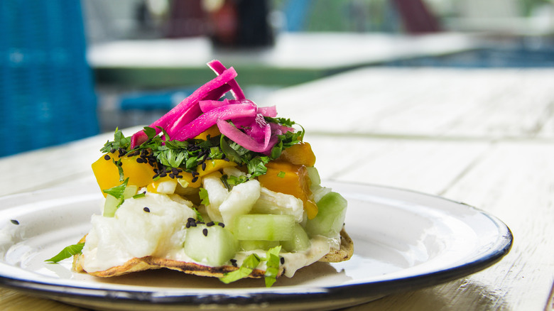 tostada on plate