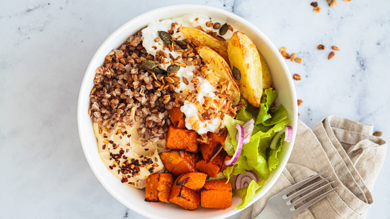 Buddha bowl with cottage cheese