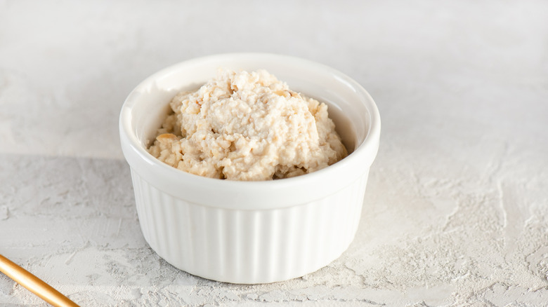 Vegan cottage cheese alternative in bowl