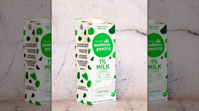 Carton of low fat milk