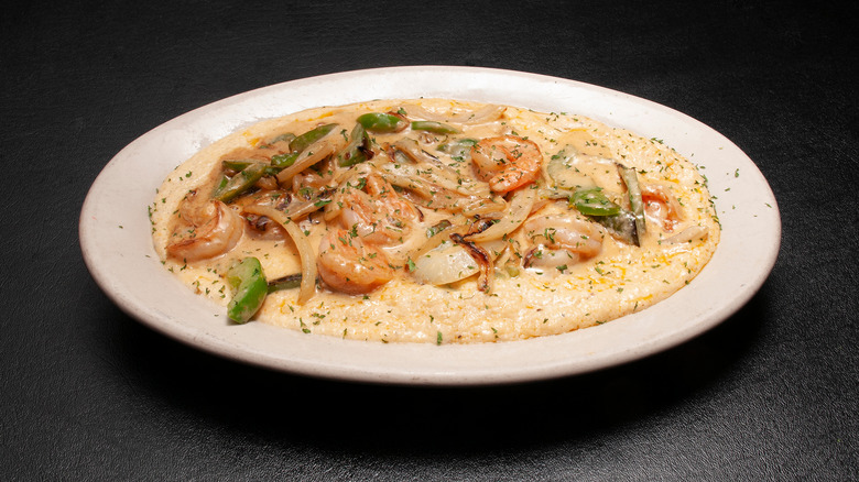 Plate of shrimp and grits