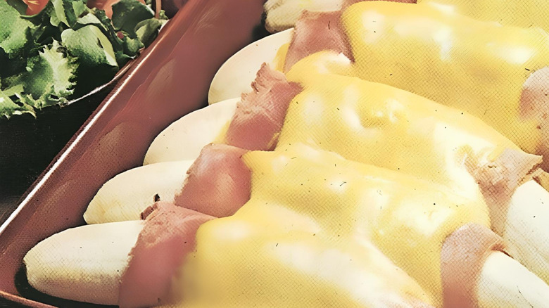Ham and bananas hollandaise
