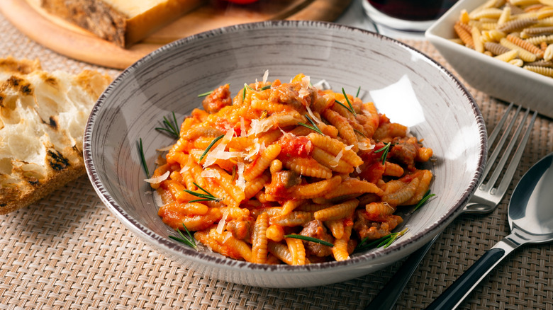 Bowl of malloreddus alla Campidanese