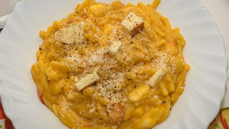 Plate of pasta e patate