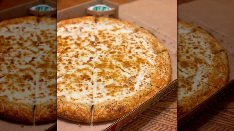 Papa Johns cheesy Parmesan pizza