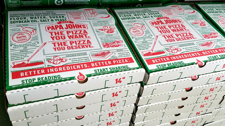 Papa Johns pizza boxes