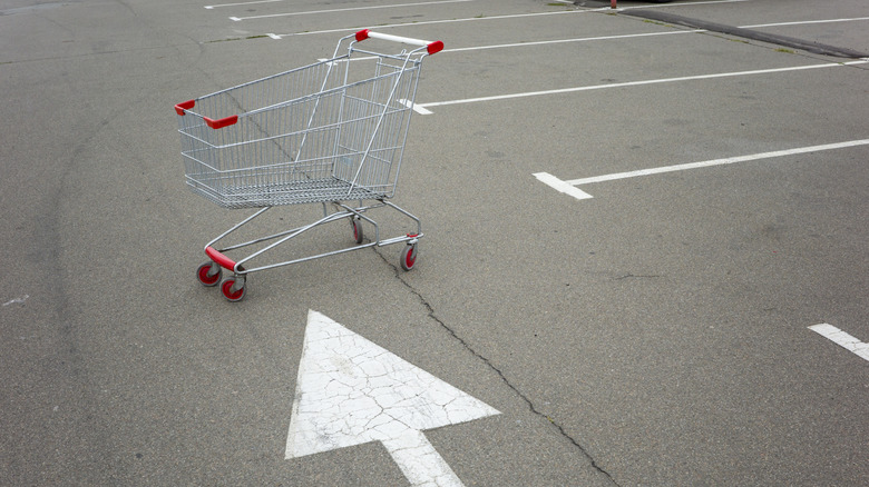Shopping cart in parking lot