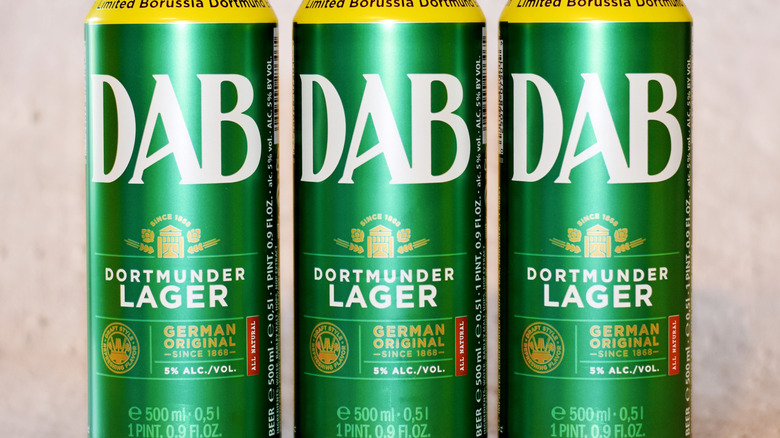 Cans of DAB Original lager