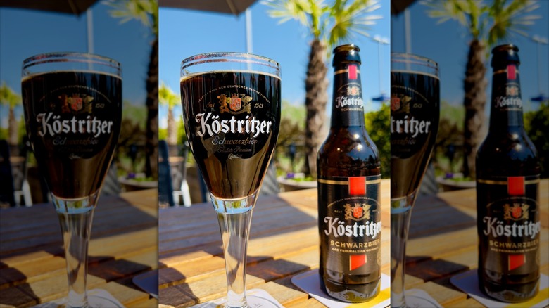 Glass and bottle of Köstritzer Schwarzbier