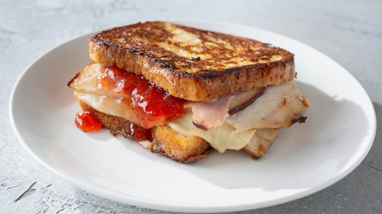 Monte Cristo sandwich on a plate