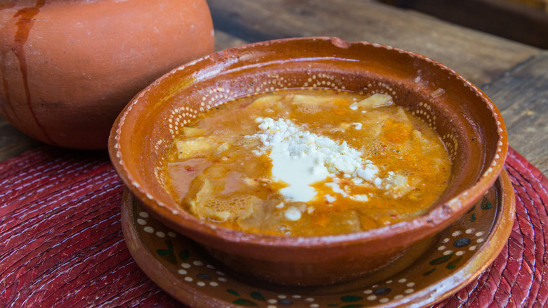 Bowl of sopa tarasca