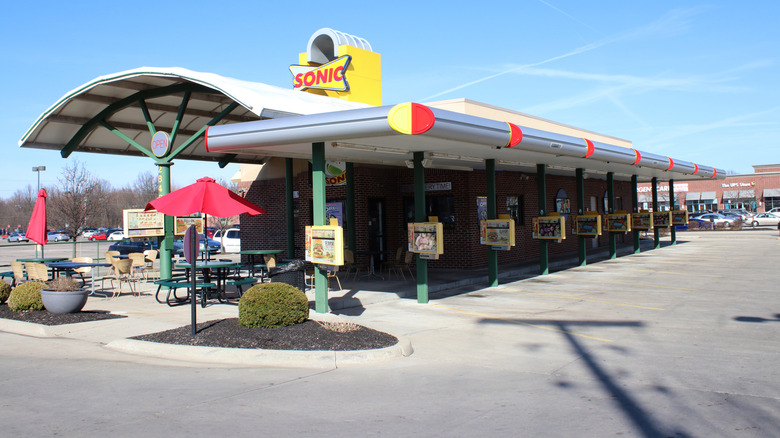 The stalls at a Sonic Drive-In restaurant