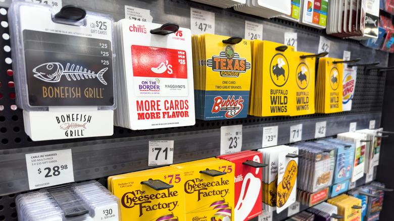 Gift cards for sale in Sam's Club