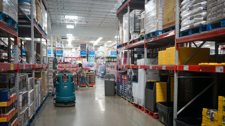 Shopper in Sam's Club aisles
