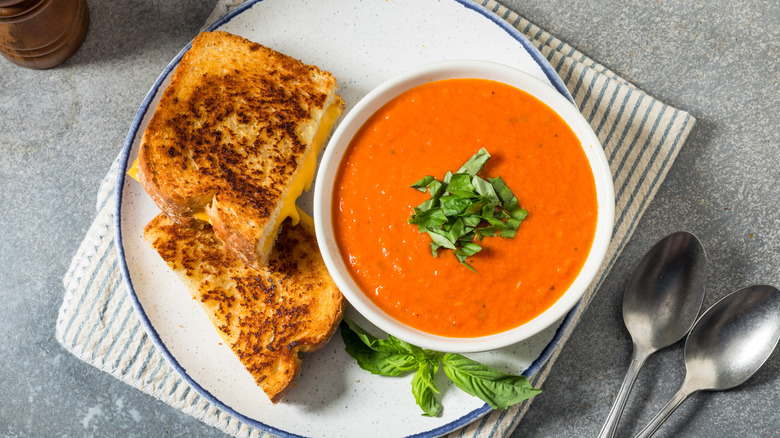 Grilled cheese and tomato soup