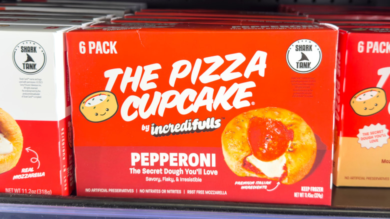 Incredifulls pizza cupcake box in store freezer