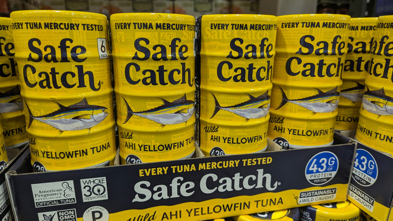 Safe Catch tuna cans at Costco