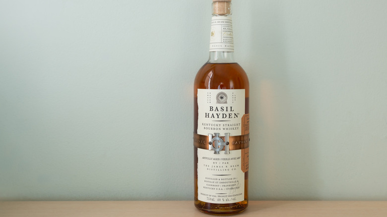 Bottle of Basil Hayden Bourbon